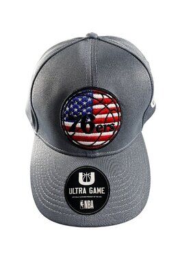 Ultra Games 76ers NBA Cap Phila Basketball Hat Fitted Back Baseball 6 Panel Grey